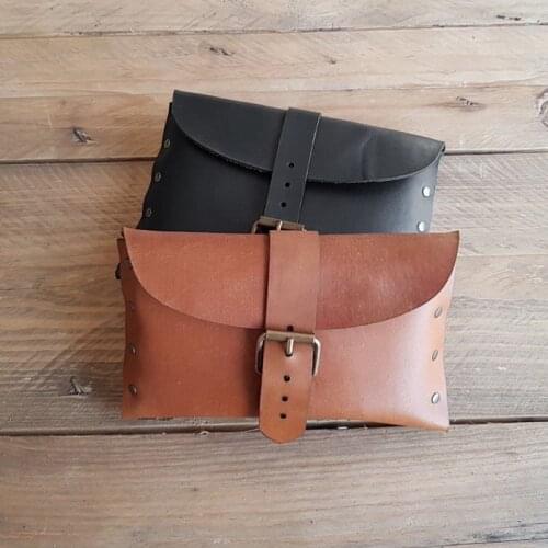 Medieval Leather Purse Plain Hip Belt Bag Viking Celtic Wide Wallets Cosplay Costume Fantasy Pocket For Larp Elven Dwarf Pouch
