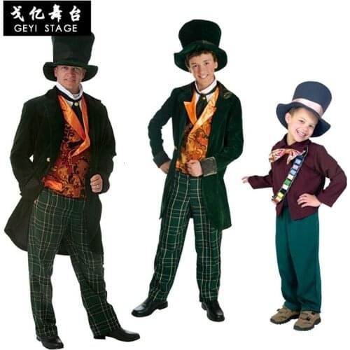 Alice in the land of wonders Halloween costume gentleman magic carnival man costume cosplay costume