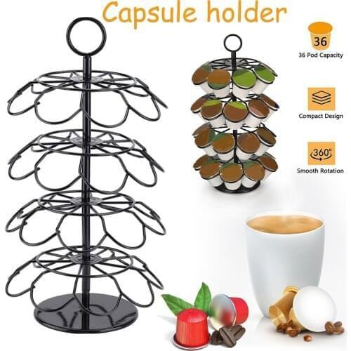 Creative Assembly Nespresso Rotate Practical Coffee Capsules Tower Stand Pod Metal Holder Dolce Gusto Fits Storage Home Gift