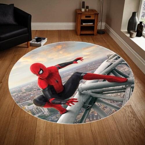 Spider Men 5 Patterned Round Carpet, Non Slip Floor Carpet, Area Rug
