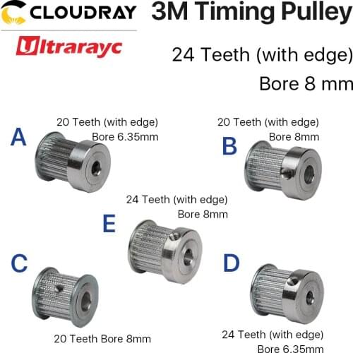 Smartrayc CO2 Laser Metal Parts Synchronous Gear 6.35/8/12mm for DIY CO2 Laser Engraving Cutting Machine