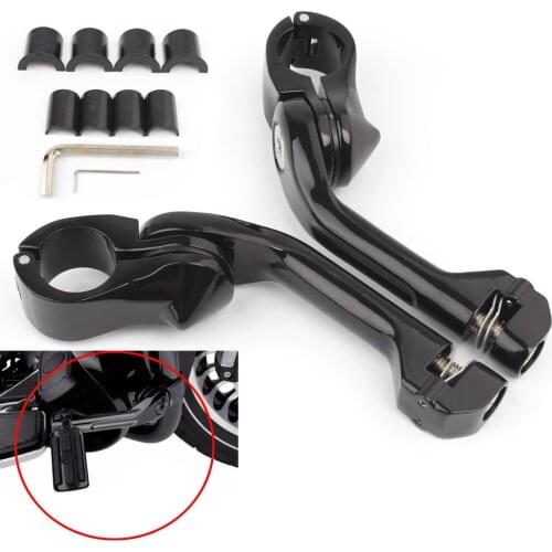 Motorcycle Aluminum 32mm Long Angled Adjustable Highway Footpeg Foot Peg Mount Kit For Harley Davidson Kawasaki Honda Suzuki
