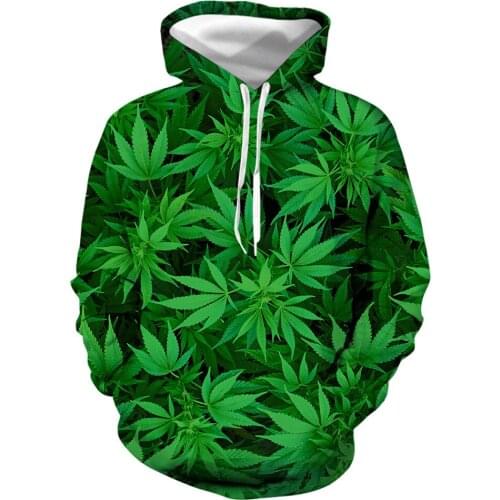 Men hooded sweatshirt hoody autumn winter new creative leaf 3D printing long-sleeved pullover hoodies casual sports sweatershirt