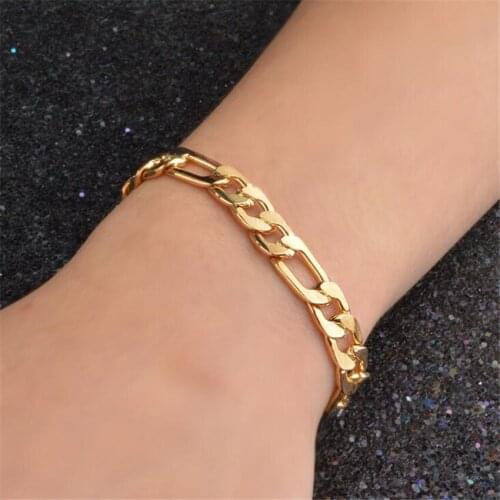 Personality design new popular domineering fashion mens bracelet 8MM 18 K three bracelet chain 22CM