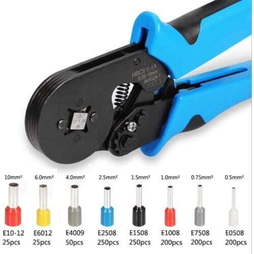 Ferrule crimping tool kit-TOOZO ferrule crimping pliers AWG 28-7 (0.08-10mm²) w / 1200pcs wire ferrule crimping wire end termina