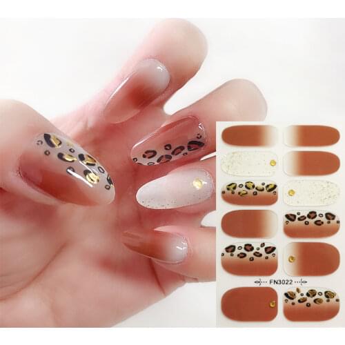 3D Leopard Letters Nail Sticker FN Series Adhesive Polish Wraps Sexy Animal Skin Decoration Stickers Nail Art Tattoo Manicure