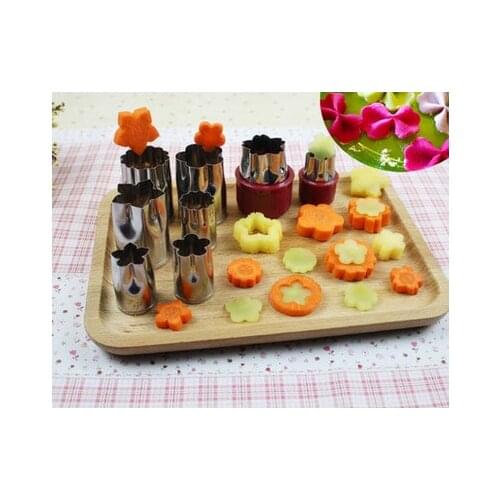 Stainless Steel Puzzle Fruit Vegetable Cutter 8pcs/Set Kitchen Tools Mold Flower Shape Cookie Fondant Pastry Mould Accessories