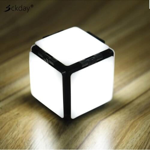 Novelty Rubiks Cube Night Light LED 3 Modes Foldable Lamp USB Charging Camping Tent Lighting for Portable Desk Decoratov Lights