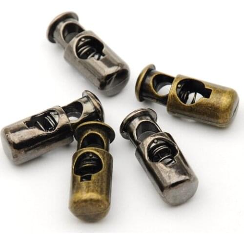 Wholesale 40pcs/lot metal alloy stoppers toggle cord locks Drawstring lock one hole for 4.5mm bungee cord STP-001