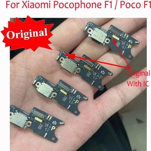Original USB Charging Port Charge Board For Xiaomi Pocophone F1 / Poco F1 Dock Plug Connector With Microphone flex cable