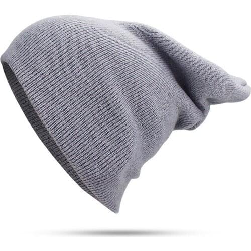 Autumn And Winter Mens And Womens Non Brimmed Hat Knitted Hat Fashion Versatile Pullover Hat Solid Color Pullover Hat