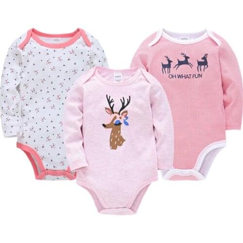 Roupas Bebe De Newborn Girls Bodysuit Baby Babies Bebes Clothes Long Sleeve Cartoon Infant Boys Clothing 3pcs 0-24 Months