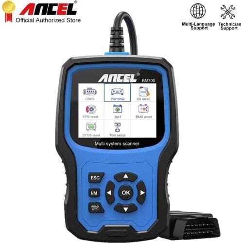 ANCEL BM700 OBD2 Code Reader for BMW E39 F31 SAS SRS EPB TPMS Oil Reset Battery Tester OBD2 Scanner Multi-language Car Diagnosis