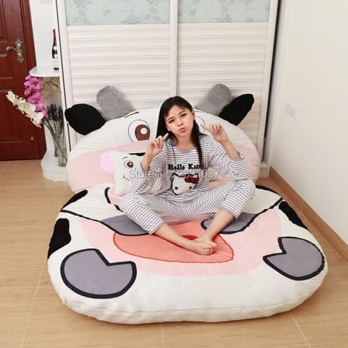 120x200cm Lovely cattle Sleeping Bag Sofa Bed Twin Bed Double Bed Mattress for Children Oversized Beanbag Tatami Sofa