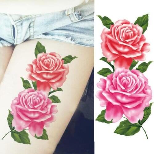 Red color Rose Tatoo blossom flower brand new fashion waterproof temporary tattoo sticker tatoo Girls tatto women fake henna