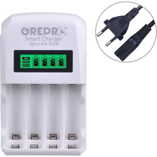 Universal AAA AA battery charger with 4 Output Slots AA & AAA Ni-MH Ni-cd Rechargeable Batteries