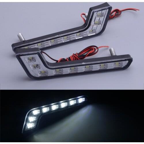Universal 1Pair L Shape 8LED Daytime Running Light DRL Fog Driving Daylight Head Lamp 12V White