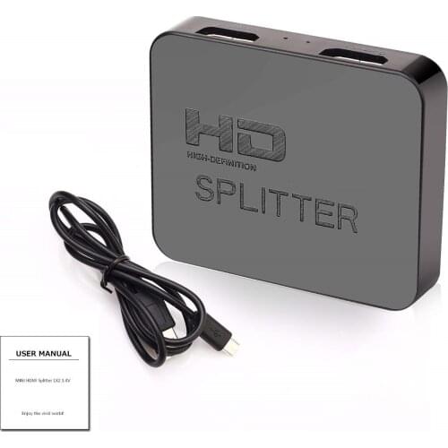 4K Video HDMI-compatible Switch Switcher HDMI-compatible Splitter 1080P1X2 Splitter 1 in 2 Out Amplifier Dual Display For HDTV
