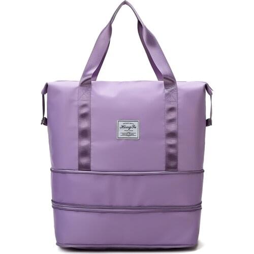 Extendable Travel Bag Large-capacity Waterproof Nylon Big Bag Shoe Organizer Duffle Bag Women Wet and Dry Separation Luggage Bag