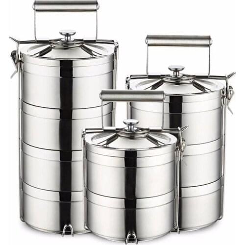 High Quality 2 3 4 Layer Stainless Steel Thermal Lunch Box Office Picnic Hand-Held Bento Box Soup Cup Leakproof Food Container