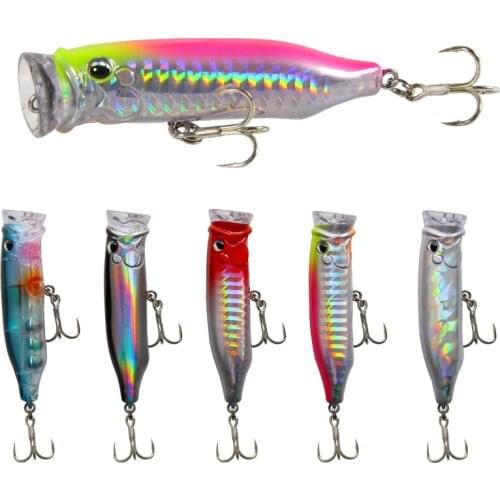XY-178 Popper Fishing Lures Swimbait Thrower 9.4g7cm Topwater 3D Fish Hard Fishhooks Sea Cockpit Artificial Spinnin Bait Tackle
