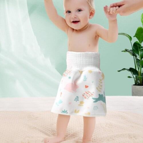The new four seasons cotton soft baby high-waisted waterproof, leakproof, comfortable, breathable and urine-proof skirt