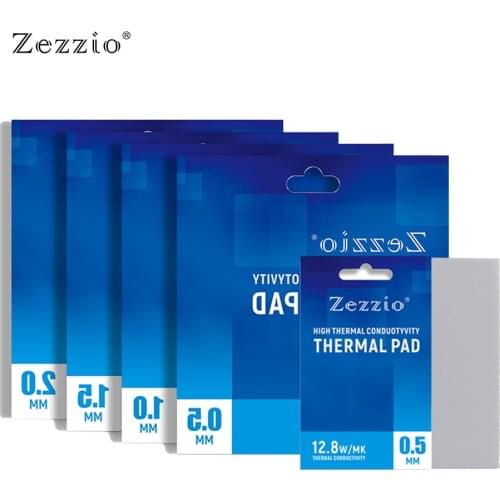 Zezzio Thermal conductive silicone pad for CPU GPU Electronic Equiprment Mining RAM SSD cooler Thermal Pad conductivity 12.8W/M