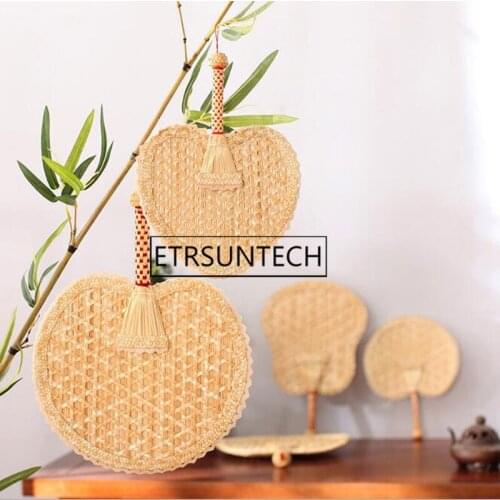 20pcs Handmade Wheat Straw Palm Weaving Fan Chinese Dance Performance Fan Baby Environmental Protection Fan