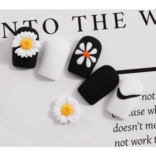 5pcs 3D Daisies Decoration Toe Nail Art Decorations Colorful Cute Small Daisies Japanese Style Jewelry Nail Manicure