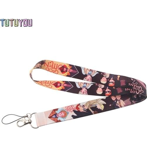 PC2539 TV Show Good Omen Keychain Tags Strap Neck Lanyards For Keys ID Card Pass Gym Mobile Phone USB Badge Holder DIY Hang Rope