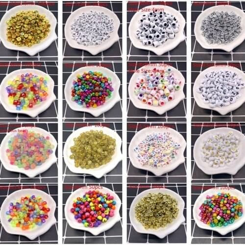 Mixed Letter Acrylic Beads Round Flat Alphabet Digital Cube Loose Spacer Beads For Jewelry Making Handmade Diy Bracelet Necklace