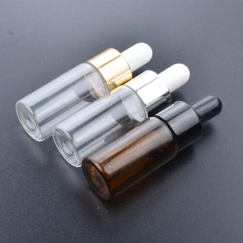 50pcs 10ml Empty Dropper Bottle Amber essential oil Glass Aromatherapy Liquid Brown Drop for massage Pipette Bottles Refillable