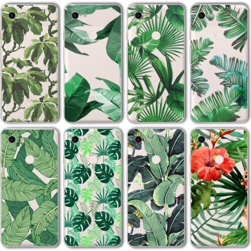 Ciciber Funda Case for Google Pixel 5 4 3 2 XL Luxury Green Leaf Vogue Cute Fashion Silicone for Google Pixel 4a 3a XL Coque