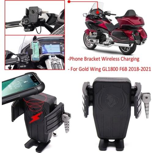 Gold Wing Motorcycle GPS Phone Holder Wireless Charging Navigation Bracket For Honda Goldwing GL 1800 GL1800 F6B DCT 2018 - 2021