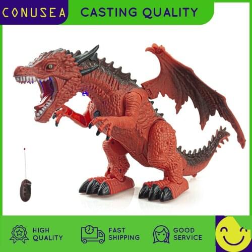 Rc Dinosaur Kids Pet Electric Robot Led Remote Control Animals Spitfire Walk Sounds Boy Educational Toys for Boys Children Gift