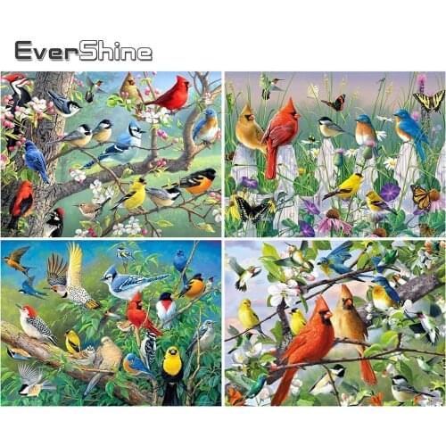 EverShine DIY Diamond Embroidery Bird Diamond Painting Animal Full Square Rhinestone Mosaic Picture Handmade Hobby