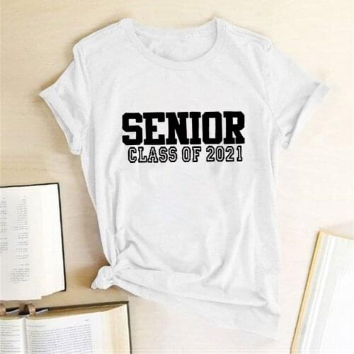 Senioritis Class of 2021 Print Womens T Shirt Unisex Short Sleeve New Year Gift Harajuku Tee Tops Women Aesthetic Clothes