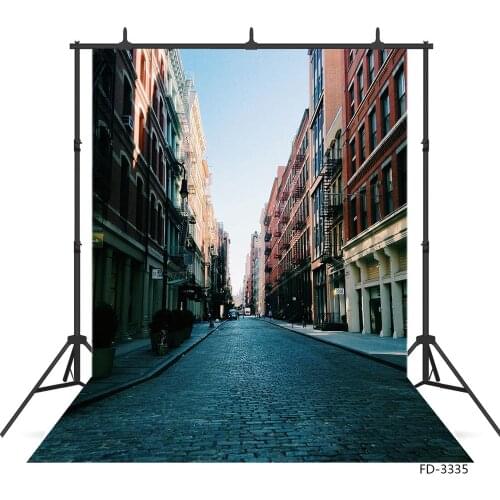 City Buildings Street Photo Backdrop Vinyl Cloth Studio Backgrounds for Children Baby Portrait Photophone Photography Props