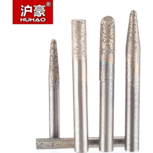 HUHAO 1PC Sintered CNC Stone Carving Bits Deep Embossed Engraved Granite Diamond Metal Powder Engraving Machine Tool