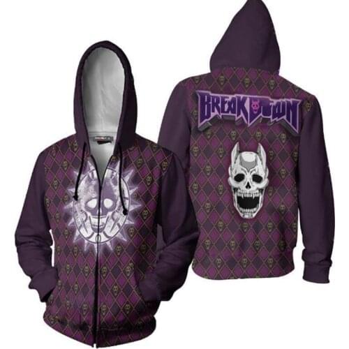 Jojo Bizzare Adventure Costumes Giorno Giovanna Mista Diavolo Hoodie Sweatshirt Male Men Jojo Clothes Mista Zipper Jackets Top