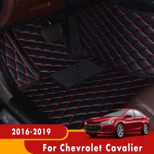 Leather Car Floor Mats Rugs For Chevrolet Cavalier 2019 2018 2017 2016 Waterproof Custom Auto Foot Pads Carpets Automobile Cover