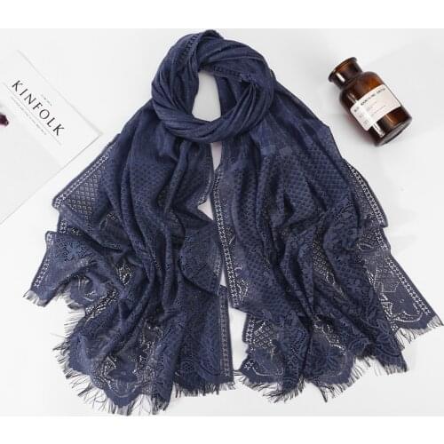 70*180cm lace scarf hijb for muslim women Ladies Shawls and Wraps Female Foulard musulman Hijab Stole islamic soft headscarf