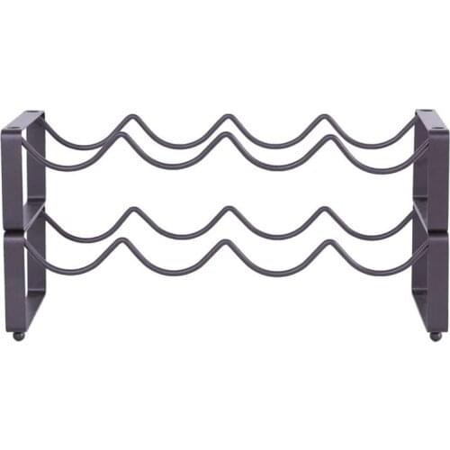 Copper 2 Tier Countertop Wine Rack Freestanding,8 Bottles,Metal Wine Cabinet Counter Wine Rack Holder and Storage