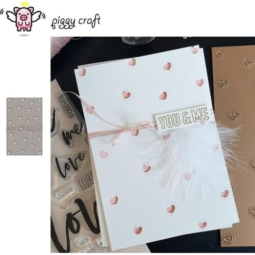 Piggy Craft metal cutting dies cut die mold Heart background frame Scrapbook paper craft knife mould blade punch stencils dies