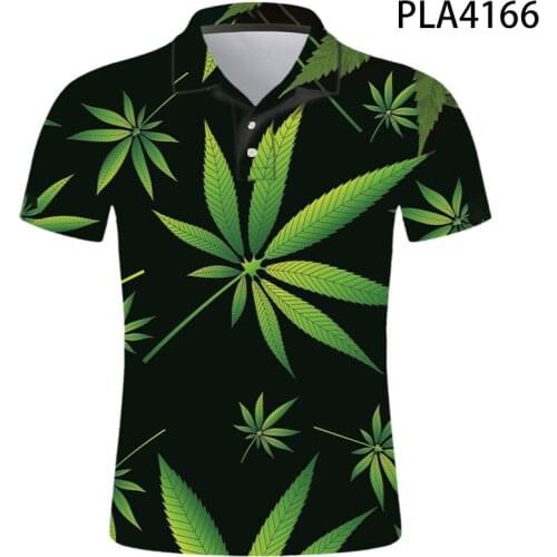 3D Printed Polo Homme Summer Short Sleeve Men Fashion Casual Shirts Weed leaf Streetwear Cool Hombre Camisas De Polo Ropa