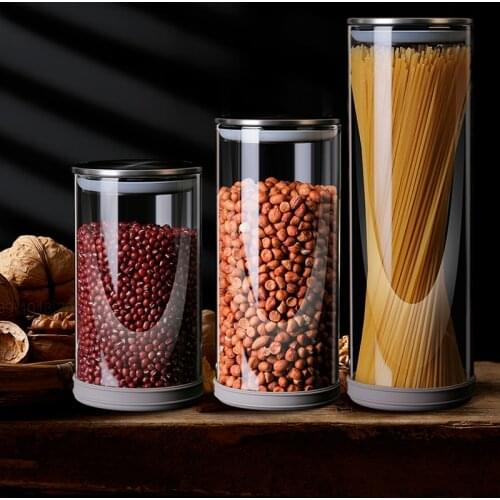 Stainless Steel Lid Glass Jar Airtight Jar with Lid Transparent Grain Storage Bottle Thickened Milk Powder Storage Box Tea Can