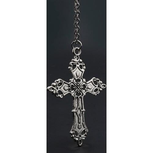Punk Cross Necklace Women Men Goth Big Cross Pendant Necklace Bijoux Gift