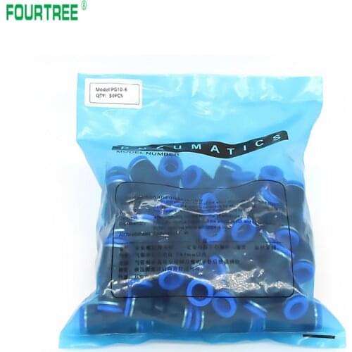 50/100Pcs Pneumatic Quick Fitting Trachea Reducing Joint PG6-4/8-6/10-8/12-10 For Air Hose Push In Straight Gas Connection