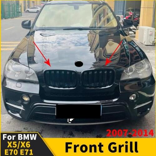 Front Grille Racing Grill Mesh Kidney Hood Grille Tuning Upgrade Decoration For BMW X5 X6 E70 E71 2007 2008 2009 2010 2007-2014