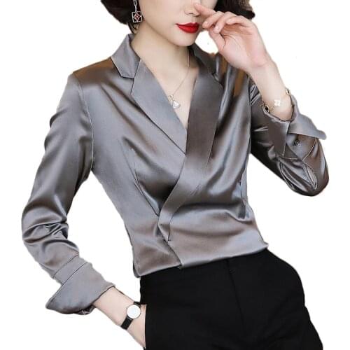 SHERAN Womens Satin Shirts